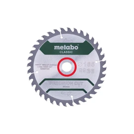 METABO Hoja de Sierra 628281000 Precision Cut Classic 165 x 20 mm Dientes 36 WZ 15°