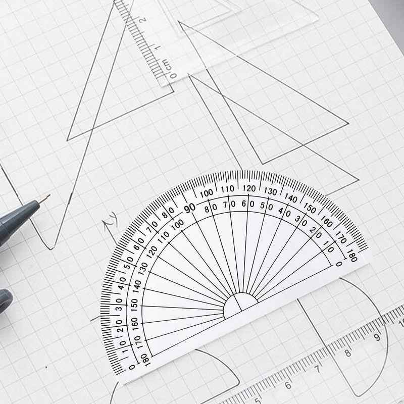 FUZVOL 10PCS Plastic Protractors 180 Degree Protractor for Students Teachers