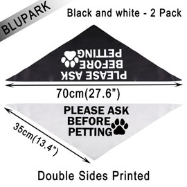 Nervous Shy Dog Bandana Dog Scarf Please Ask Before Petting Triangle Printed Bibs Pet Scarf for Pet Birthday Gift (Please Ask Before Petting)
