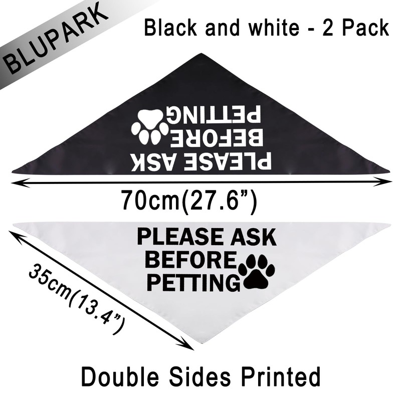 Nervous Shy Dog Bandana Dog Scarf Please Ask Before Petting
