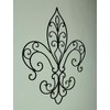 Wrought Iron Open Work Fleur de Lis Wall Hanging