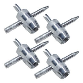 SKERJOVL 4-Way Valve Core Tool, 4-in-1 Car Tire Valve Stem Remover Installer, Multifunctional Automobile Tire Valve Wrench Puller, Universal Tire Repair Tool for Car Truck Motorcycle Bicycle (4PCS)