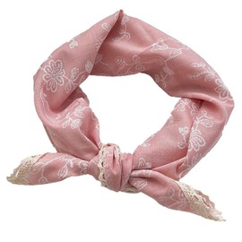 Natty & Company Women's Scarf, Botanical, Floral Pattern, Square, 23.6 x 23.6 inches (60 x 60 cm), Large, Stylish, Silk-like, Polyester, Easy to Wash, Neckerchief, Bandana, Office, Casual, Uniform,