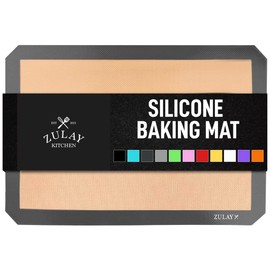 Zulay Kitchen 1-Pack Silicone Baking Mat Sheet - Reusable Silicone Baking Sheet - Easy & Convenient Nonstick Baking Supplies - Silicone Mats for Baking - Baking Mat For Oven - 16.5"x11.6" (Dark Gray)