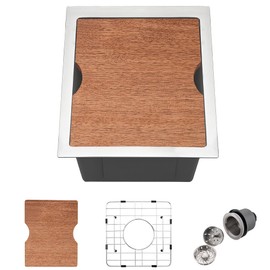 13 Stainless Undermount Bar Sink, 13 x 15 Inch Under Mount 16 Gauge Brushed Stainless Steel Small Kitchen Sink Bar Prep Single Bowl