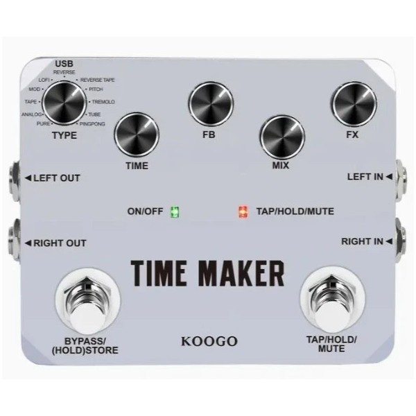 KOOGO Time Maker Guitar Delay Pedal 11 Types of Ultimate