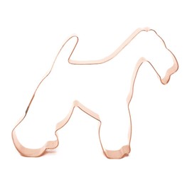 The Fussy Pup Wire Fox Terrier Cookie Cutter, 4.75 Inch, Handcrafted Copper Dog Gifts