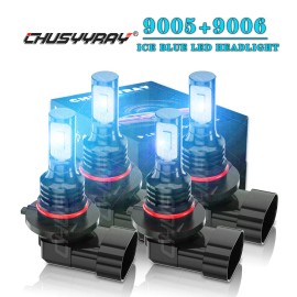 CHUSYYRAY 9005 9006 LED Headlights Kit Combo Bulbs 8000K High Low Beam Super blue Bright
