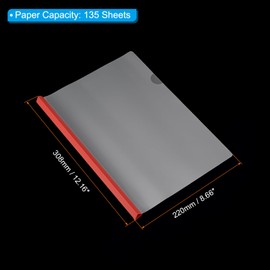 PATIKIL Clear Report Covers with Sliding Bar, 20 Pcs 15mm Slide-Grip Resume Cover 135 Sheets Capacity, A4 Presentation Folders for File, Resume, Red
