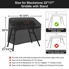 PasWith Grill Cover for Blackstone 22 inch 17 inch Griddle with Hood,600D Durable Waterproof Rip-Proof Griddle Cover,Fade Resistant Griddle Cover for Blackstone Adventure Ready with Straps & Air vents
