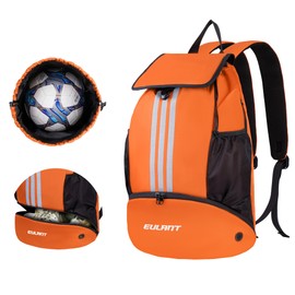 EULANT Improved Football Backpack with Shoe Compartment, Multifunctional Backpack with Bottom Compartment, Waterproof Sports Bags for Basketball, Swimming, Camping, Training, Beach, Yoga, Dry Wet