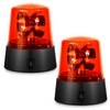 QCDENG 2PCS Red 360 Degree Rotating Strobe Light, Flashing Police