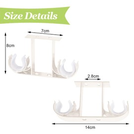 UFURMATE Curtain Rod Brackets, 4 Pieces Aluminum Alloy Ceiling Mount Double Curtain Holdbacks Window Curtain Rod Hanging Double Curtain Rod Holder for 28mm Curtain Rod (White)