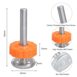 Pack of 4 Pressure Screws and 4 x Safety Wall Protection Pads, Baby Gate Screws, Pressure Screws, M10 x 90 mm Pressure Screws, Threaded Spindle Rods, Clamping Screw, Baby Gate Screw Grid for