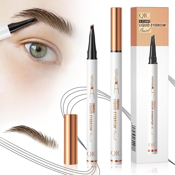 2 Pcs Microblading Eyebrow Pen, 2025 Upgraded 3D Waterproof 4-Tip