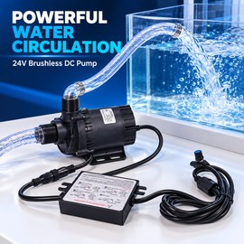 DC60G-24120A-1 24V Brushless Water Pump, 120W Adjustable 3800 LPH Flow, 39.4 ft Head, G3/4 Thread