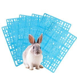 8 Pcs Rabbit Feet Pad Plastic Bunny Cage Floor Mat Foot Resting Hole Leak Water Nest Mat Pet for Small Animal Hamster Rat Chinchilla Guinea Pig Cats Dogs (Blue)