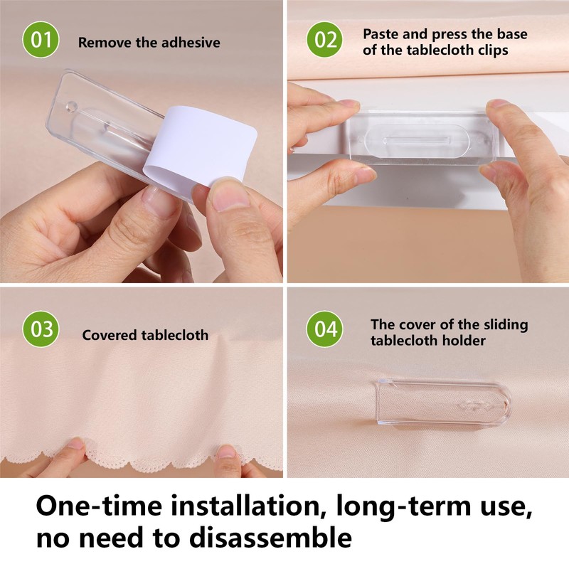 Tablecloth Clips,Transparent Table Cloth Holder Clips,Self-Adhesive Windproof Table Cover Clamps
