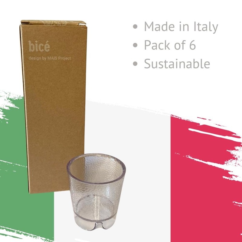bicé BiceCrystal Drinking Cups, Dishwasher Safe, Unbreakable, Environment-Friendly | 100%