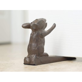 Vintage Cast Iron Mouse Door Stop Wedge by Comfify | Lovely Decorative Finish, Padded Anti-Scratch Felt Bottom Protects Floors | in Rust Brown (Mouse Door Stop CA-1507-14)