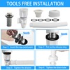 Bathroom Sink Drain Pipe Kit,Bathroom Sink Drain with Strainer Basket