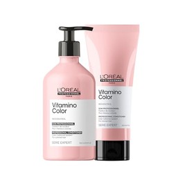L'Oréal Professionnel Kit Vitamino Color | Shampoo 500ml + Acondicionador 200ml | Protector de color | Protege y preserva el color hasta por 8 semanas | Evita el deslave para un cabello más brillante