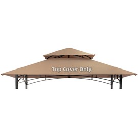 5' x 8' Grill Gazebo Replacement Canopy Roof,Waterproof Double Tiered Shelter BBQ Canopy Top for Model L-GG001PST-F