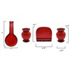 ACK Hand Painted Ceramic Ruffle Red 4PCs Table/Stove Top Set,