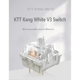KPREPUBLIC KTT Kang White Switch V3 Linear 43g 53g MX Switch for Mechanical Keyboard 80m Factory Lubed Kangbai Switch Nylon POM 3pin (KTT Kang White x90)