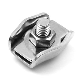 Design61 10 x Simplex Clamps Simplex Rope Clamps 4 mm Wire Rope Clamp Stainless Steel Wire Rope Connector Steel Cable Clamps
