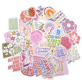 SANJSJHXJ 100 Pack Waterproof Inspirational Stickers with Danish Soft Aesthetic for Scrapbooking, Laptops, Water Bottles, Skateboard - Perfect Sticker fotoalbum & Kindle Sticker Decor