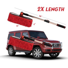 Scratch-Free Car Duster Kit, Soft Wax Cotton Hair, Extendable Handle, Cleans Cars, Trucks, SUVs, RVs & Motorcycles, No Lint