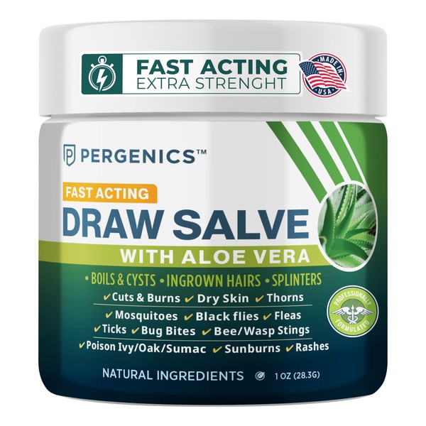 Pergenics Drawing Salve Ointment with Natural Aloe Vera, Fast Acting,