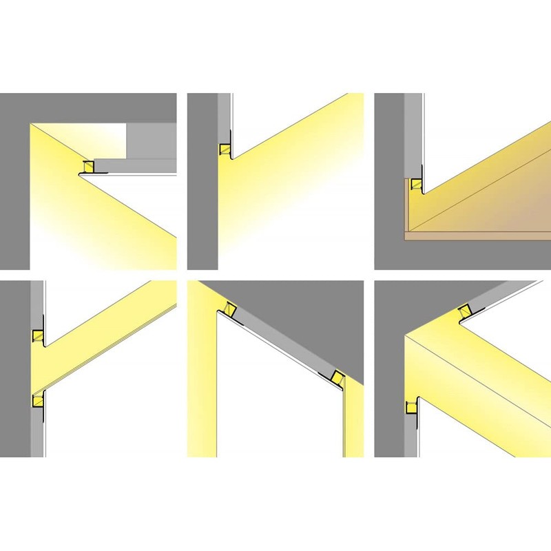 1m Plater-in LED Profile DWT1 for Ceiling and Drywall, Opal