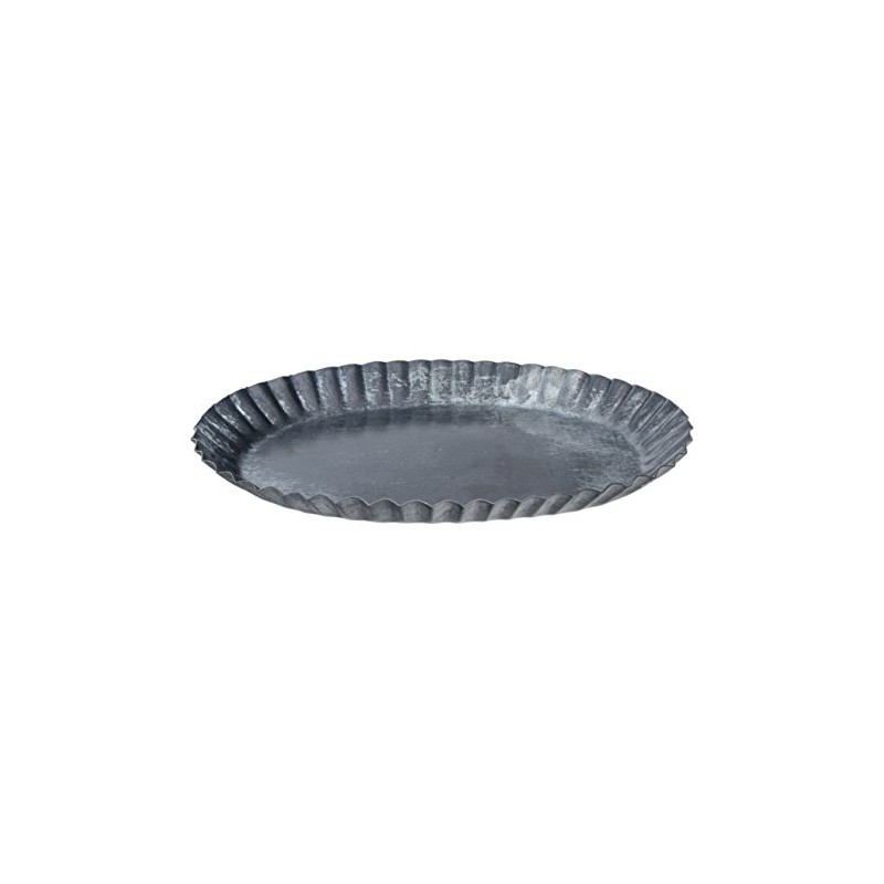 The Country House Collection Rustic Galvanized Metal Oval Pan Candle