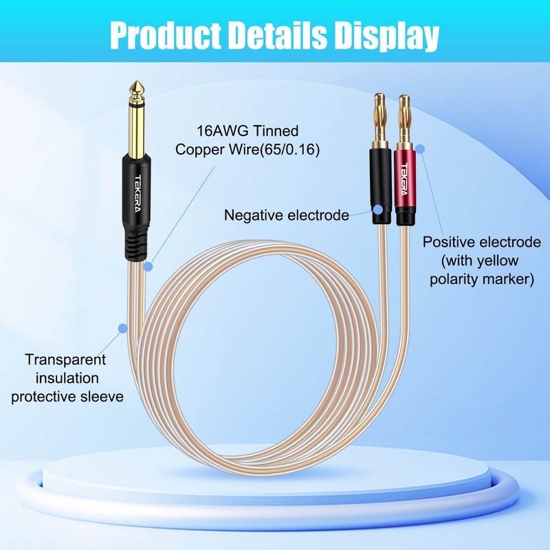 1/4 TS to Banana Plug Speaker Cable,6.35mm to Banana Plug