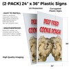 Deep Fried Cookie Dough (2-Pack) 24" x 36" Plastic Signs