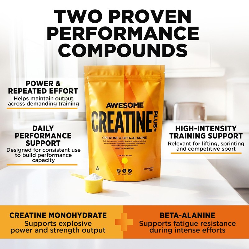 Awesome Creatine Plus+ Powder – 3g Creatine Monohydrate + 3g