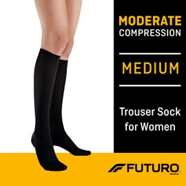 Futuro - Calcetines para mujer, compresión moderada, 15-20 mm/Hg, ayuda a mejorar la circulación para ayudar a reducir la hinchazón