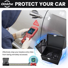 Faraday Key Fob Protector, Faraday Box for Car Keys with 2 Pack Faraday Bags, RFID Box for Car Keys, Car Key Signal Blocking Box Box for Car Security (Small)