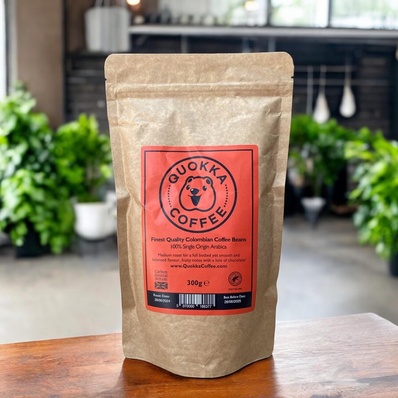 Quokka Coffee 250g Ground Coffee Resealable – 100% Colombian Arabica,