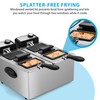 Pukomc Electric Double Deep Fryer with 2 Baskets & Lids,