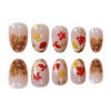Fall Press on Nails Short Oval MABKJLF Fake Nails French