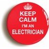 Ozorath KEEP CALM I'M AN ELECTRICIAN FUNNY BADGE BUTTON PIN