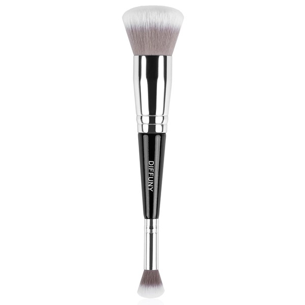 DIFFUNY Double Ended Makeup Brush, Kabuki Foundation Blush Bronzer Brush