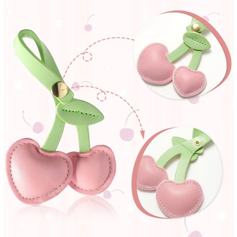 HANNEA® Llavero de Cereza Rosa para Mujer y Niñas, Accesorio