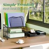 Simple Trending Mesh Desk Organizer with Sliding Drawer, Double Tray