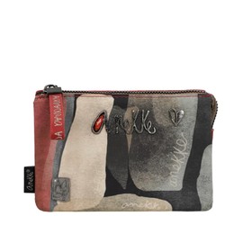 Anekke Imaginary 6/4/1.5 inch Small Multi-Pocket Purse Purse Accessories for Women Multi-Colour, multi-coloured