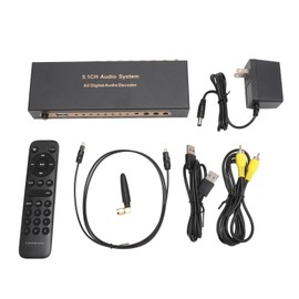 5.1 Channel Sound Decoder 192Khz/24Bit HD Multimedia Interface 4K ARC Optical Fiber Coaxial Analog Sound Decoder System 100‑240V US Plug