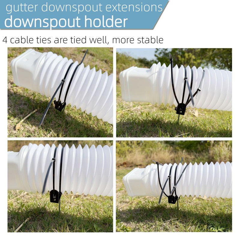 2pcs Premium Adjustable Gutter Downspout Extensions U Bracket, Heavy-Duty Galvanized